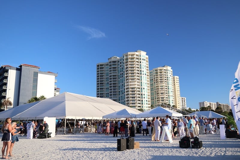 banquet on the beach outside photo