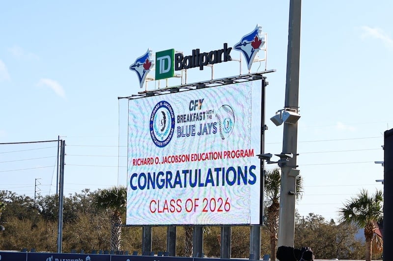 breakfast with the blue jays congrats sign