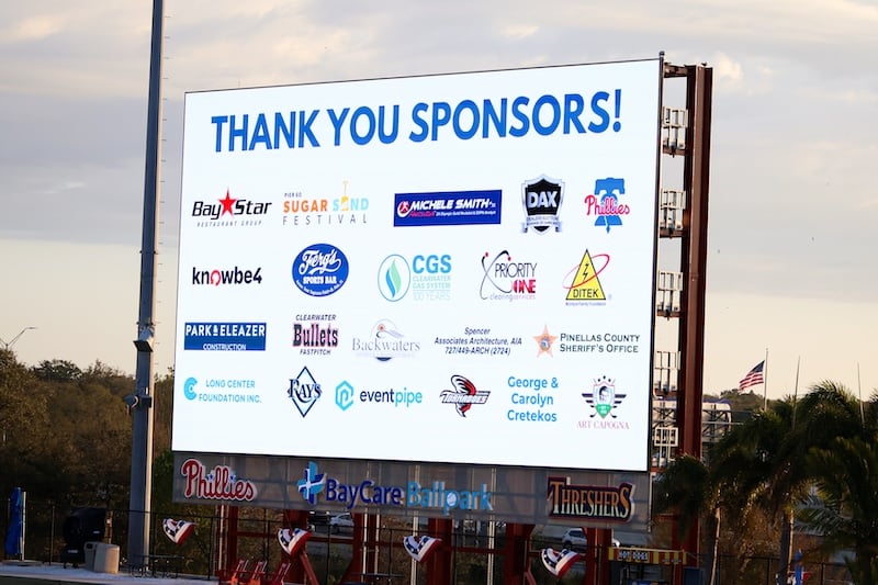 breakfast with the phillies sponsors sign