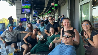 The Nextiny Marketing team and their family at the CFY & Hulk Hogan Foundation Topgolf Tournament. 