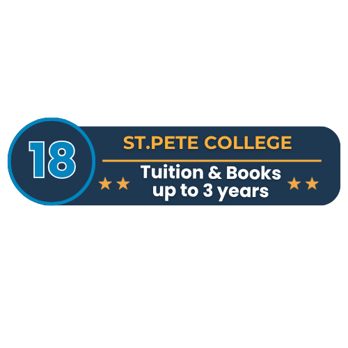 Graphic showing 18 St. Pete College scholarships Graphic showing 18 St. Pete College scholarships